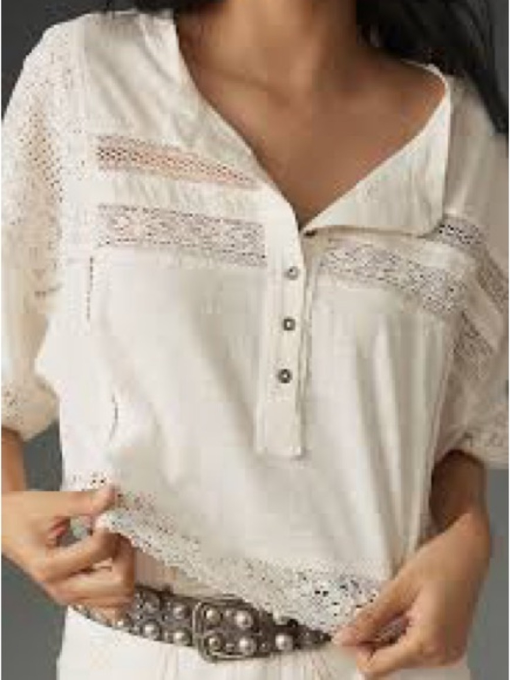45. PILCRO WHITE LACE CROP TOP SZ XXS-XL